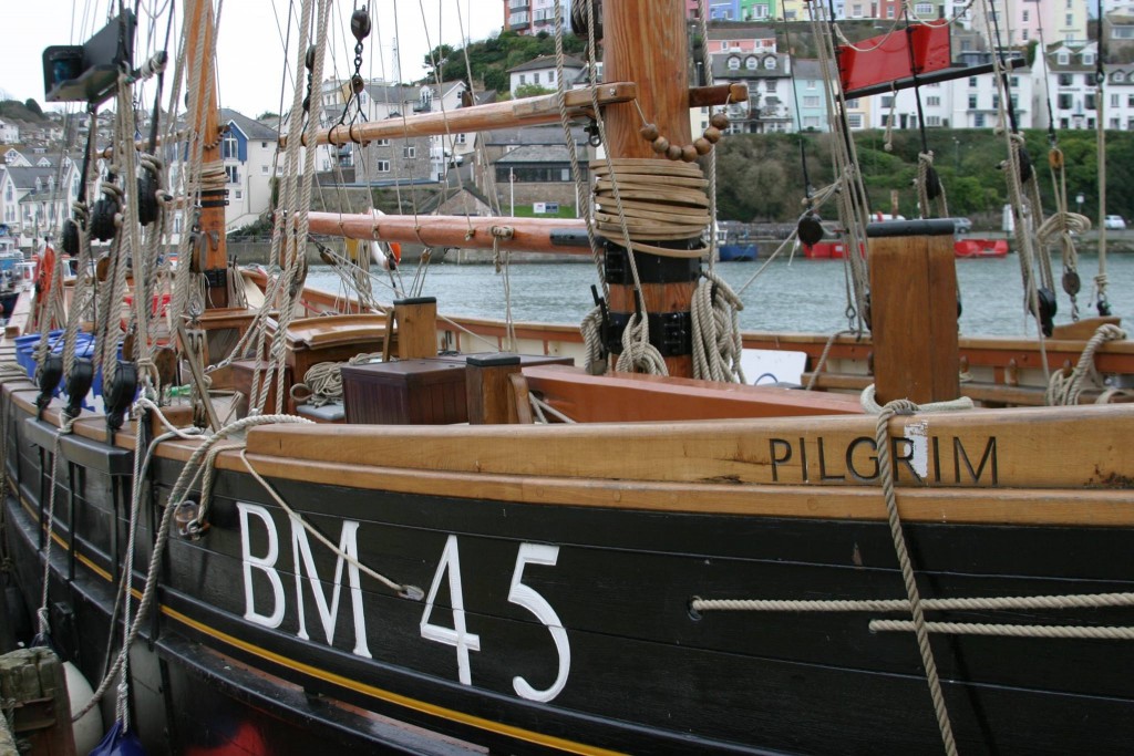 Pilgrim Classic Sailing Boat alongside Brixham Pilgrim of Brixham